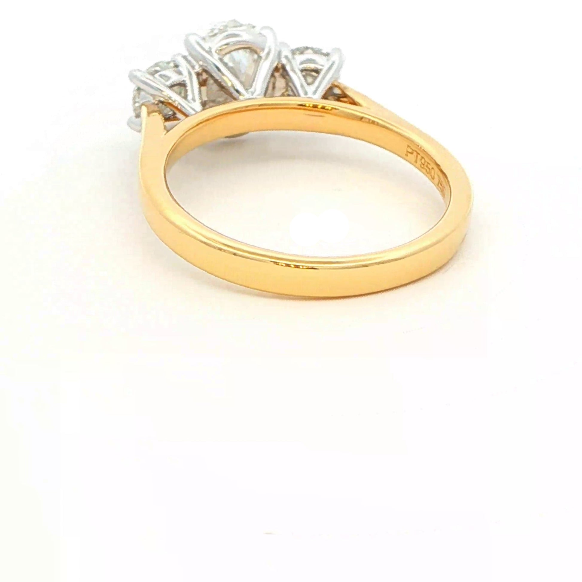 Oval and round brilliant cut diamond 3 stone ring - 1.80cts Gardiner Brothers