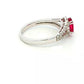 Pear Shaped Pink Tourmaline and Diamond Halo Ring with Split Diamond Set Shoulders Gardiner Brothers