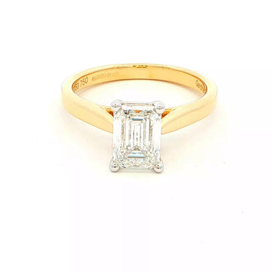 Emerald cut diamond solitaire ring - 1.52cts Gardiner Brothers