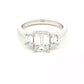 Emerald and Trapezoid cut diamond 3 stone ring - 2.00cts Gardiner Brothers