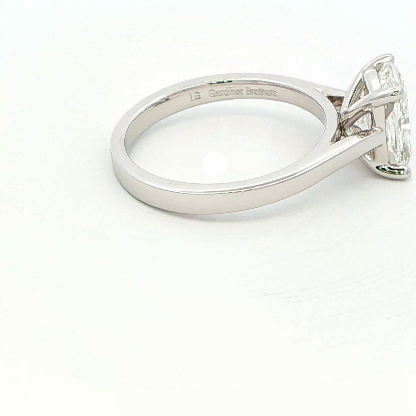 Lab Grown elongated cushion shaped diamond solitaire ring - 2.00cts Gardiner Brothers