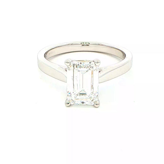 Lab Grown Emerald cut diamond solitaire ring - 2.00cts Gardiner Brothers