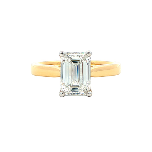 Lab Grown Emerald cut diamond solitaire ring - 2.00cts Gardiner Brothers