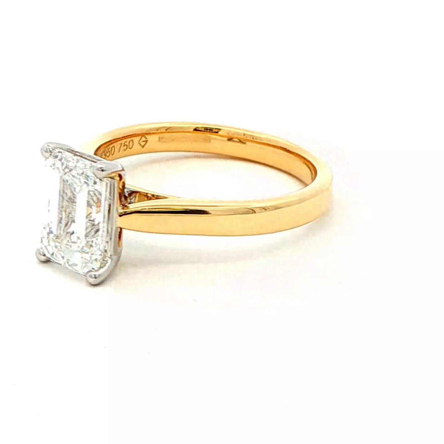 Lab Grown Emerald cut diamond solitaire ring - 2.00cts Gardiner Brothers