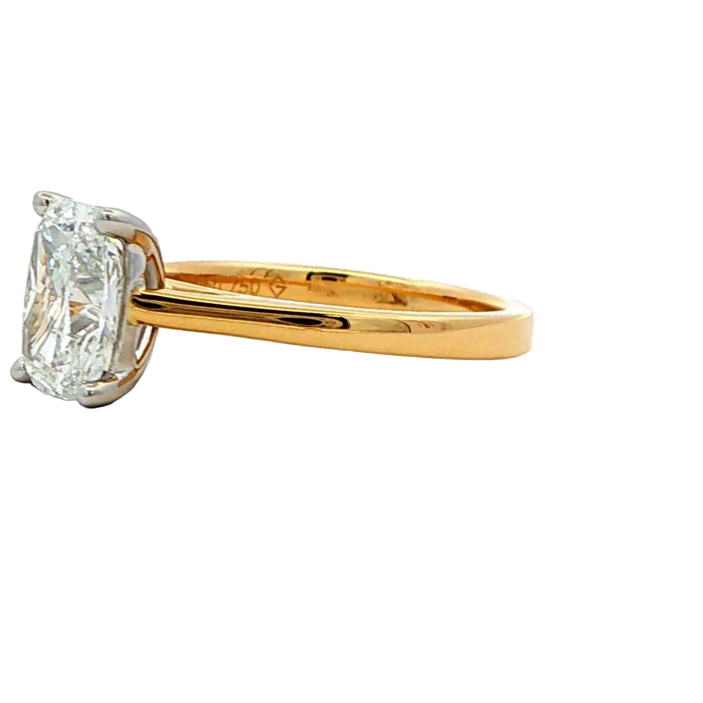 Lab Grown Elongated cushion shaped diamond solitaire ring - 2.00cts Gardiner Brothers