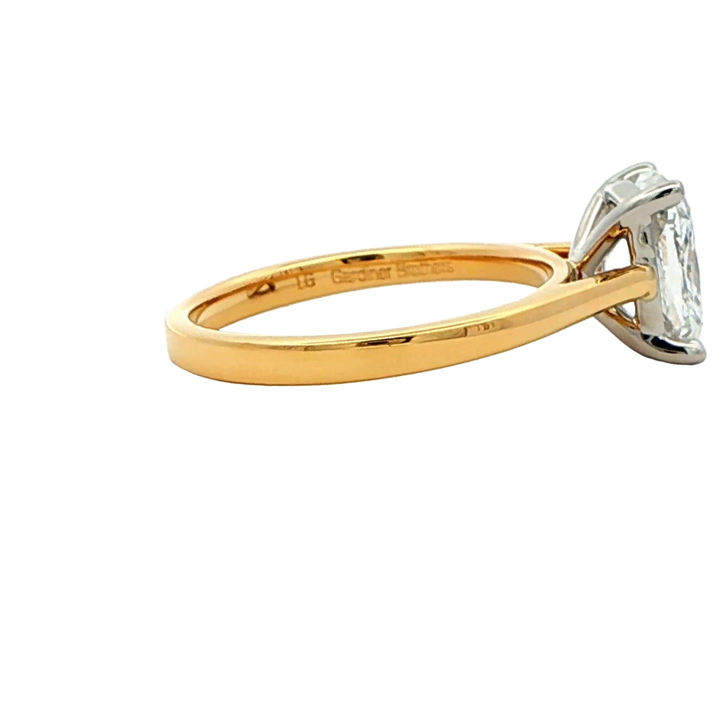 Lab Grown Elongated cushion shaped diamond solitaire ring - 2.00cts Gardiner Brothers