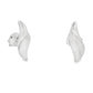 Silver Curled Leaf Shaped Stud Earrings Gardiner Brothers