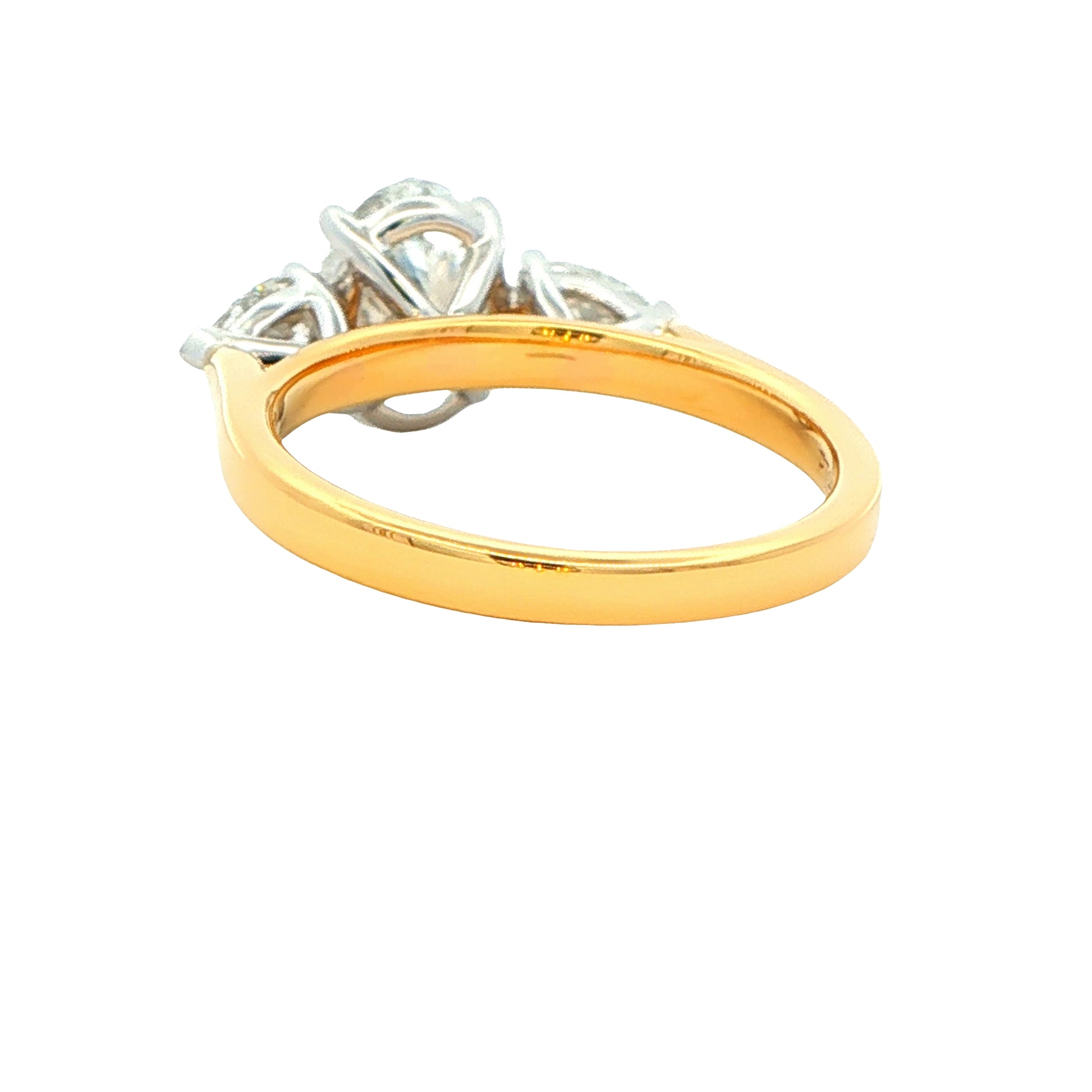 Oval and pear shaped diamond 3 stone ring - 1.95cts Gardiner Brothers