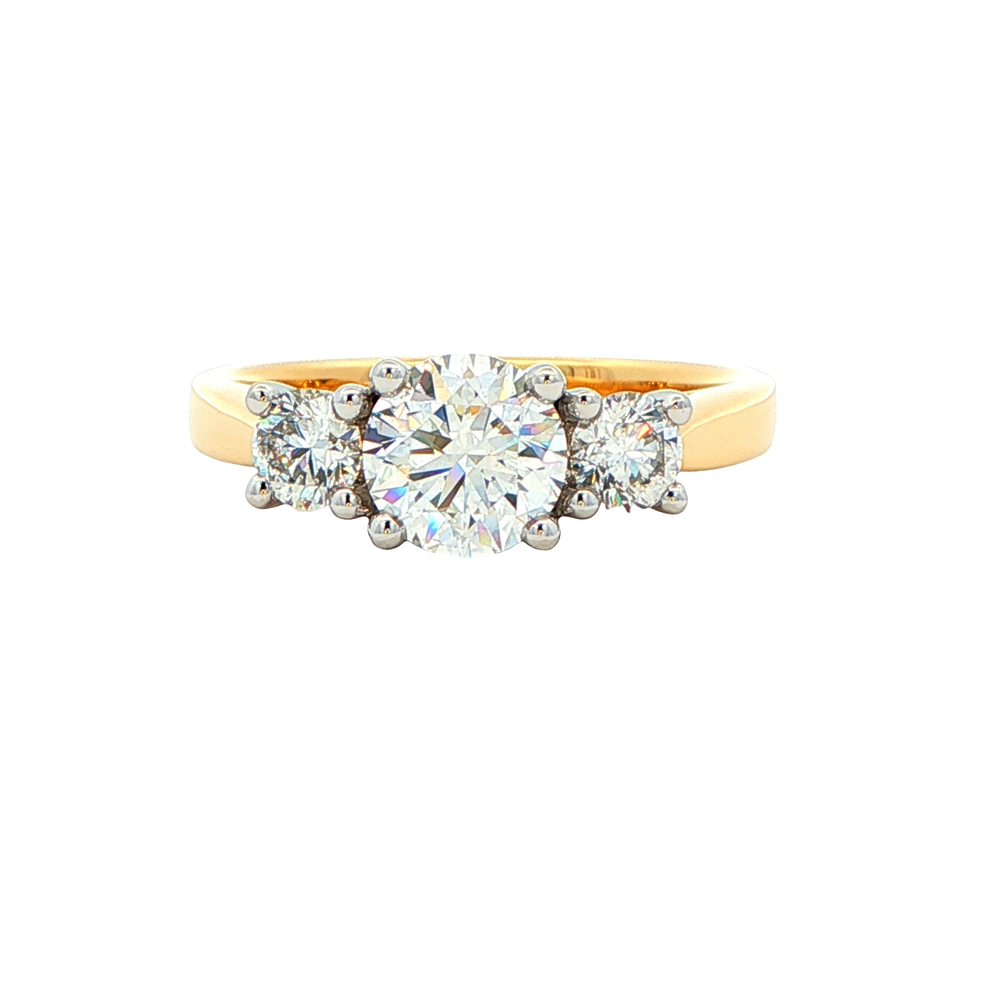 Round Brilliant cut diamond 3 stone ring - 1.31cts Gardiner Brothers