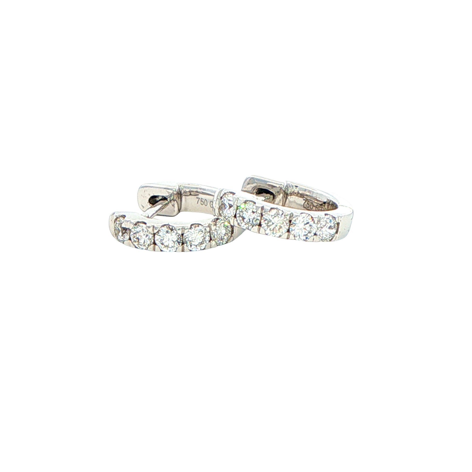 Round Brilliant Cut Diamond set Hoop Earrings 10mm - 0.30cts Gardiner Brothers