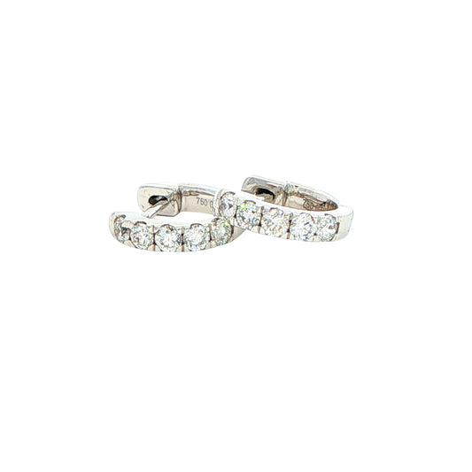 Round Brilliant Cut Diamond set Hoop Earrings 10mm - 0.30cts Gardiner Brothers