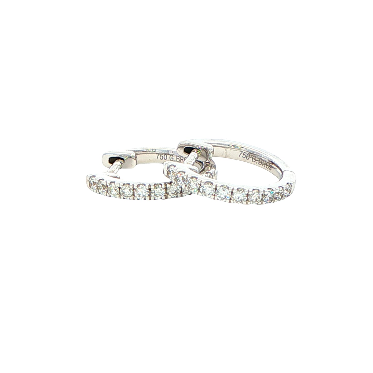 Round Brilliant Cut Diamond set Hoop Earrings 12mm - 0.20cts Gardiner Brothers