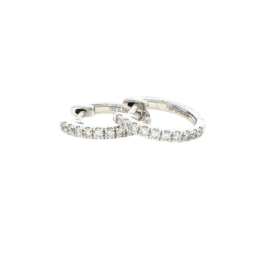 Round Brilliant Cut Diamond set Hoop Earrings 12mm - 0.20cts Gardiner Brothers