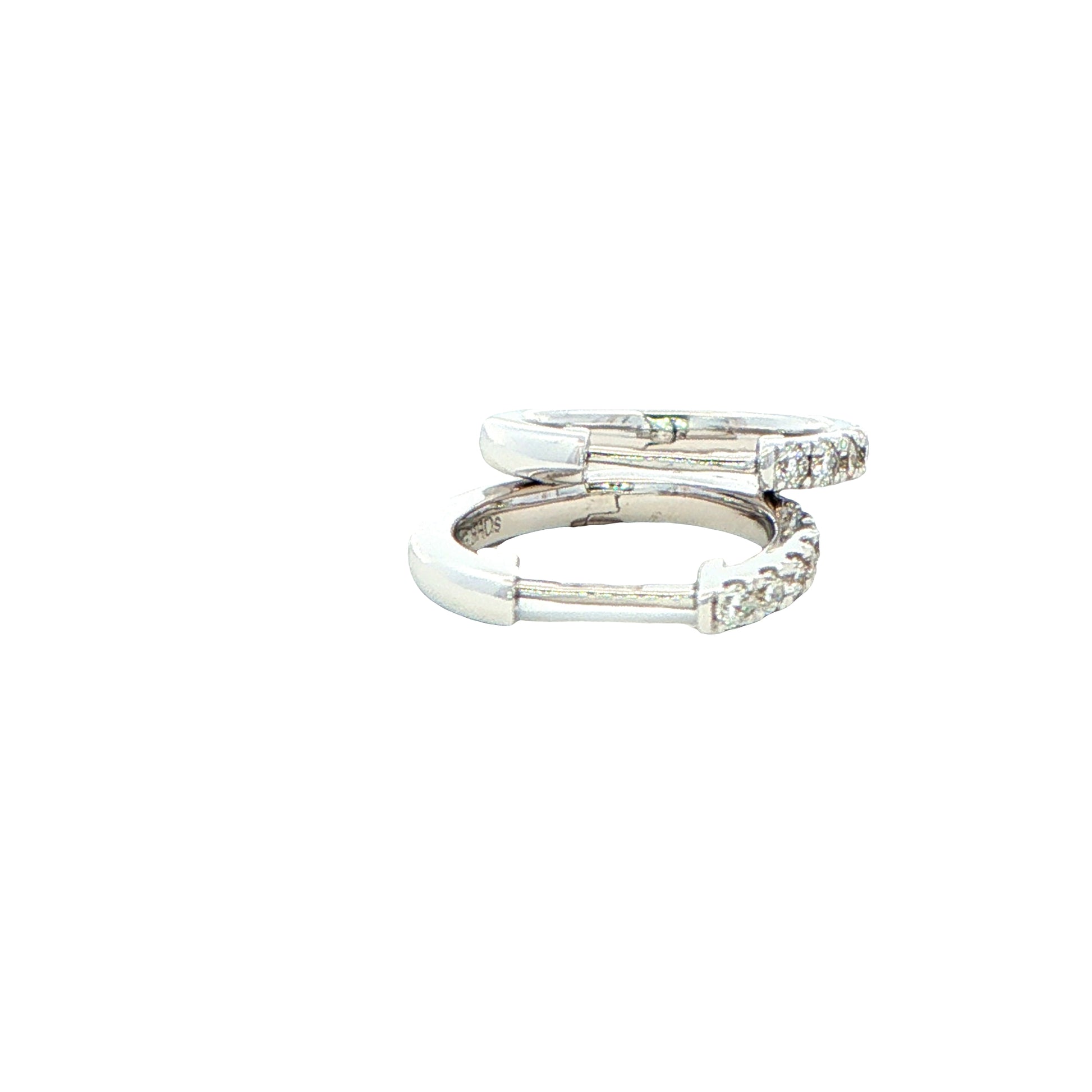 Round Brilliant Cut Diamond set Hoop Earrings 12mm - 0.20cts Gardiner Brothers