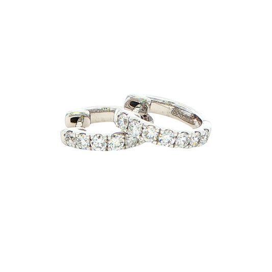 Round Brilliant Cut Diamond Set Hoop Earrings 12mm - 0.40cts Gardiner Brothers