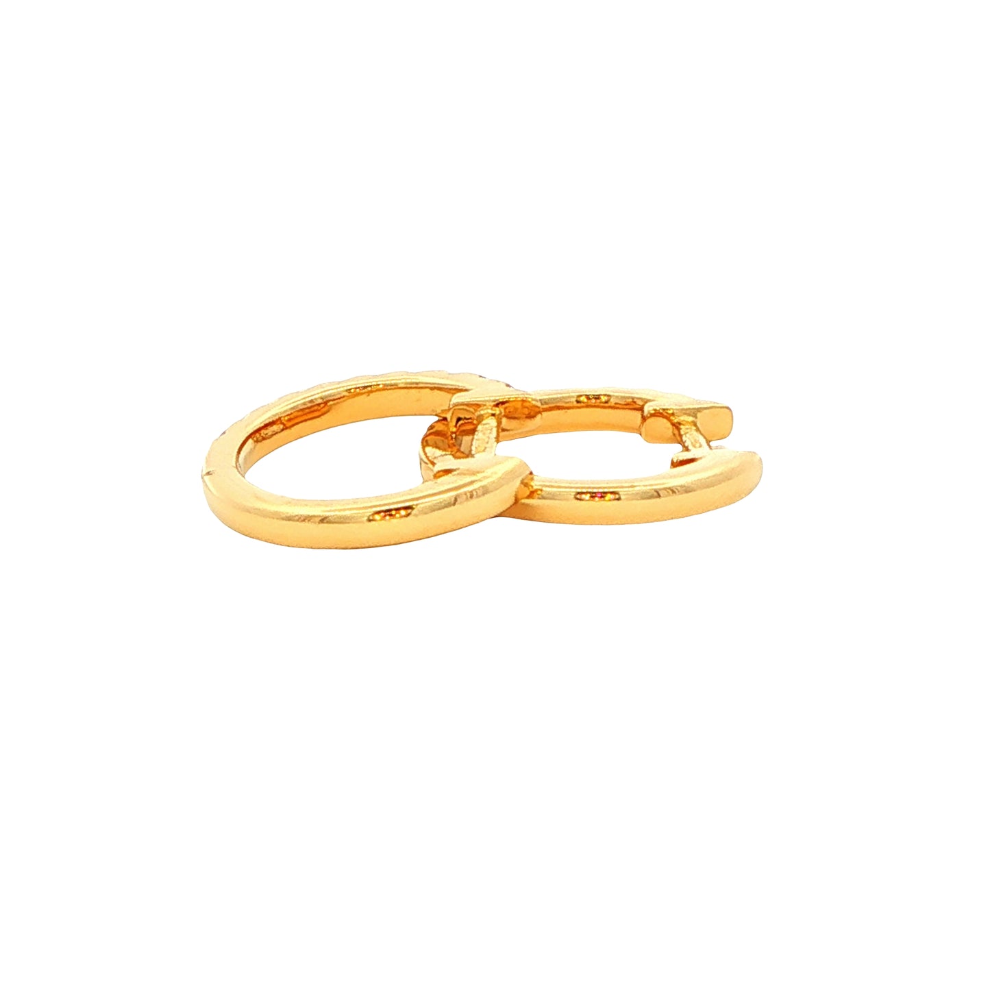 Round Brilliant Cut Diamond Set Hoop Earrings 12mm - 0.20cts Gardiner Brothers