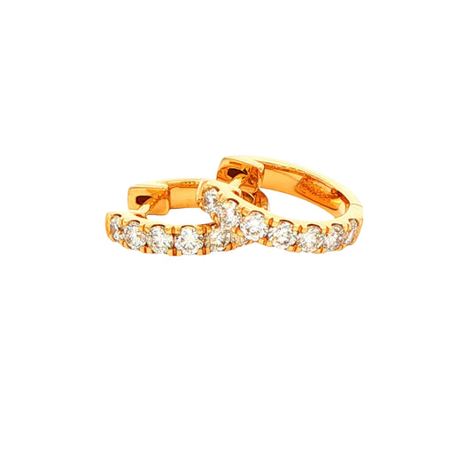 Round Brilliant Cut Diamond Set Hoop Earrings 12mm - 0.40cts Gardiner Brothers