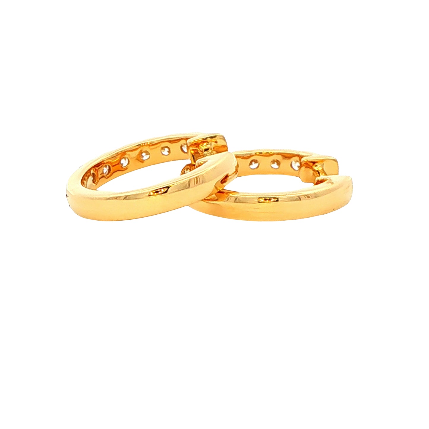 Round Brilliant Cut Diamond set Hoop Earrings 14mm - 0.50cts Gardiner Brothers