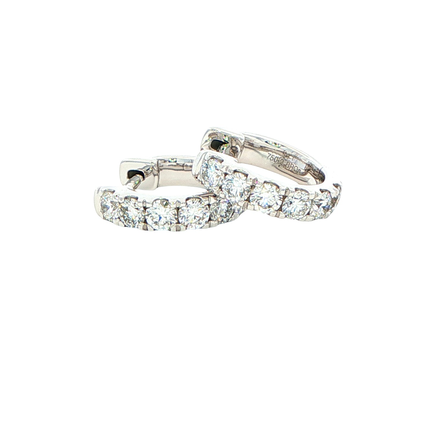 Round Brilliant cut diamond hoop earrings 12mm - 0.60cts Gardiner Brothers