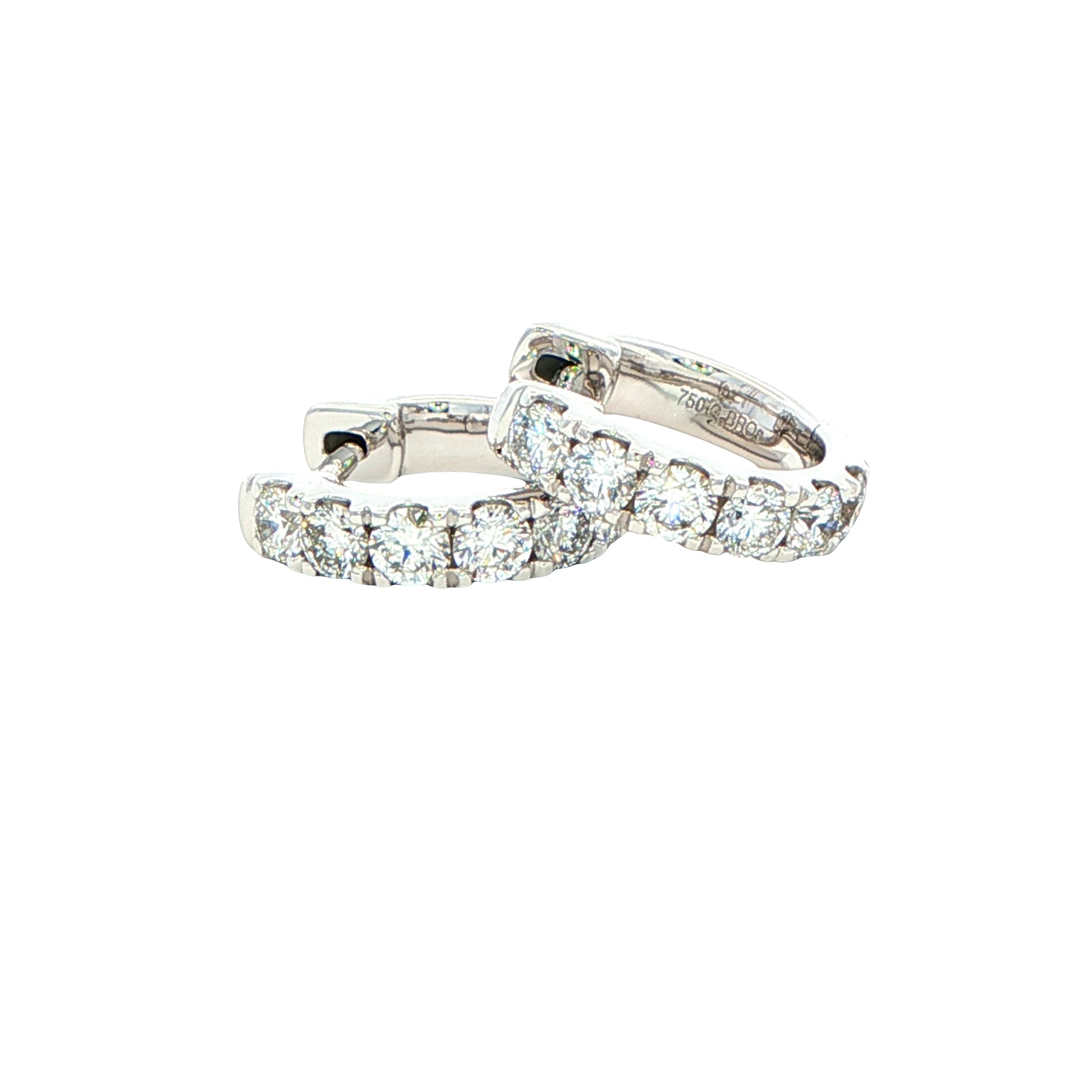 Round Brilliant cut diamond hoop earrings 12mm - 0.60cts Gardiner Brothers