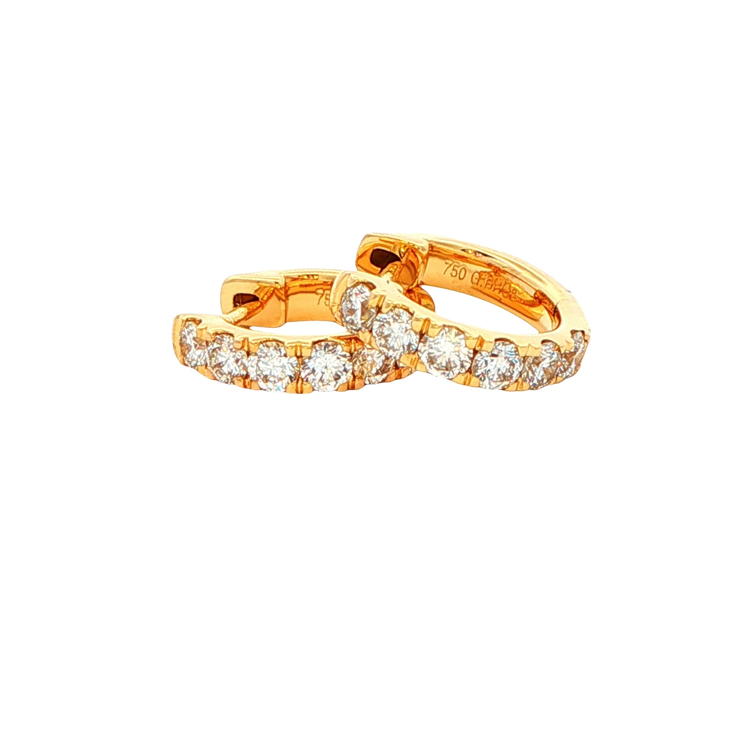 Round Brilliant cut diamond hoop earrings 12mm - 0.60cts Gardiner Brothers