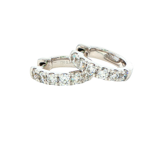 Round Brilliant cut diamond hoop earrings 14mm - 0.75cts Gardiner Brothers