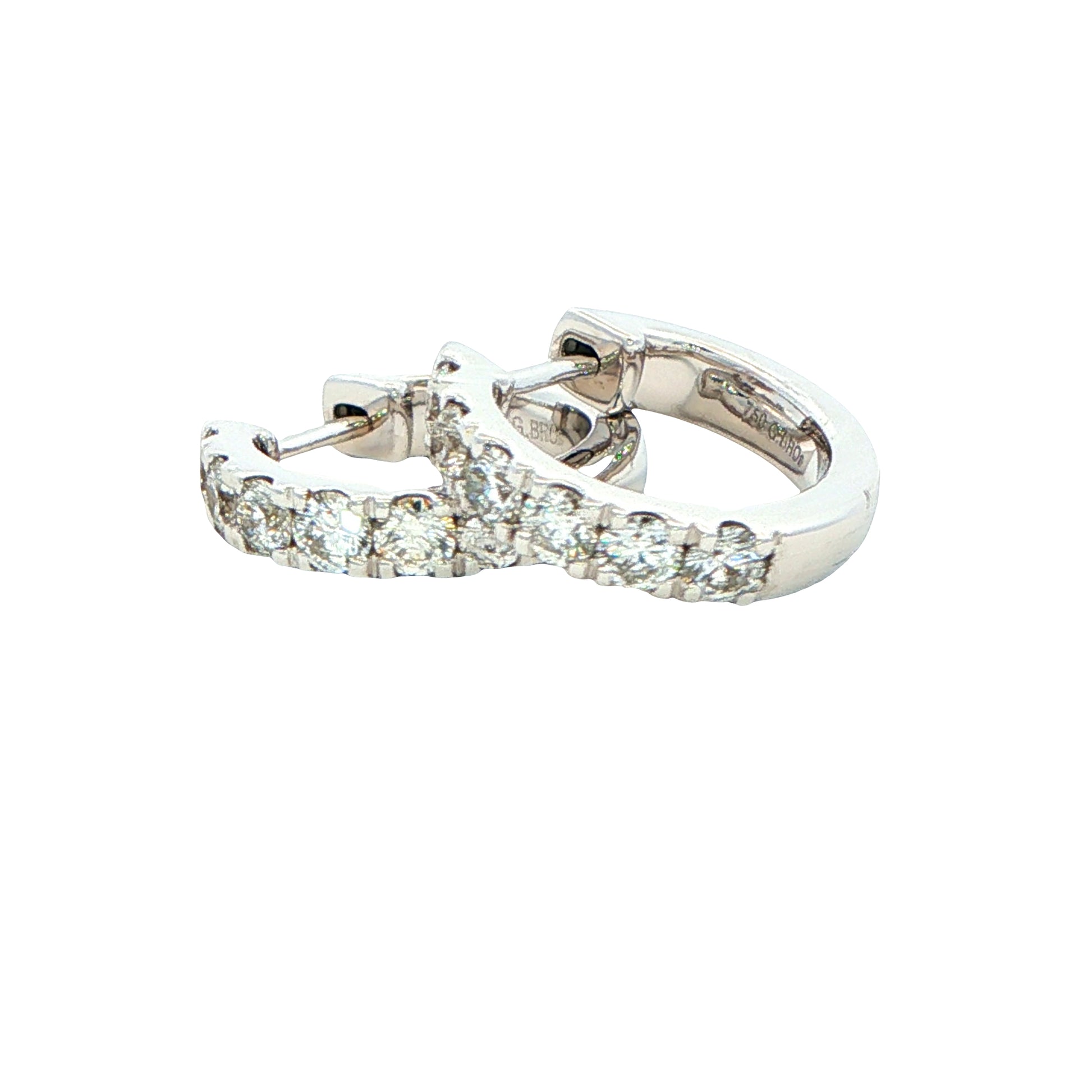 Round Brilliant cut diamond hoop earrings 14mm - 0.75cts Gardiner Brothers