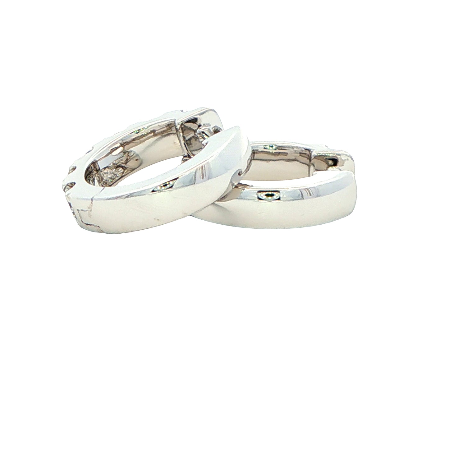 Round Brilliant cut diamond set hoop earrings 14mm - 1.15cts Gardiner Brothers