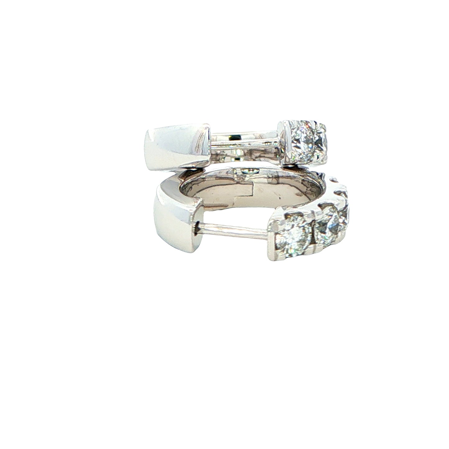 Round Brilliant cut diamond set hoop earrings 14mm - 1.15cts Gardiner Brothers