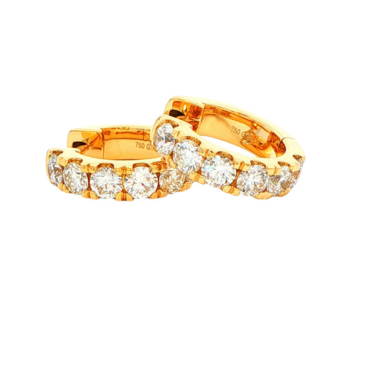 Round Brilliant cut diamond set hoop earrings 14mm - 1.15cts Gardiner Brothers