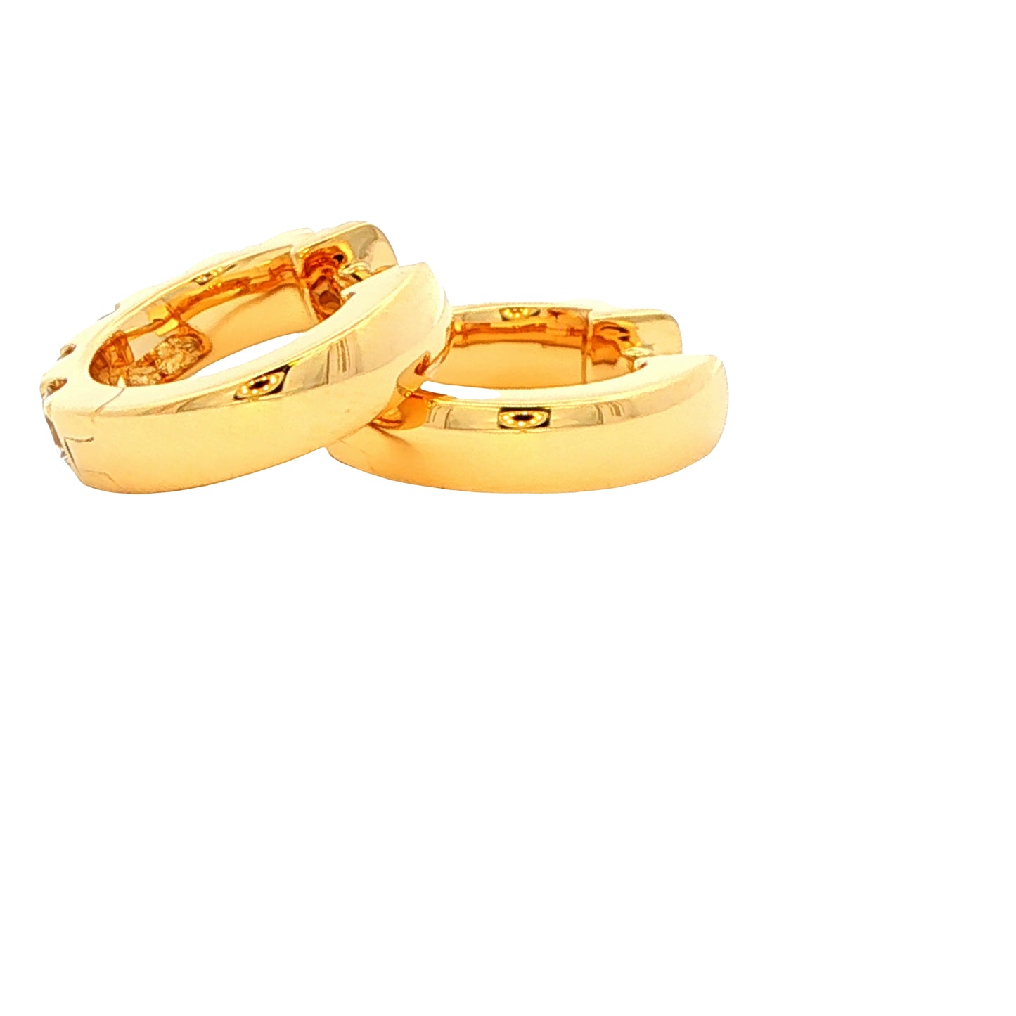 Round Brilliant cut diamond set hoop earrings 14mm - 1.15cts Gardiner Brothers