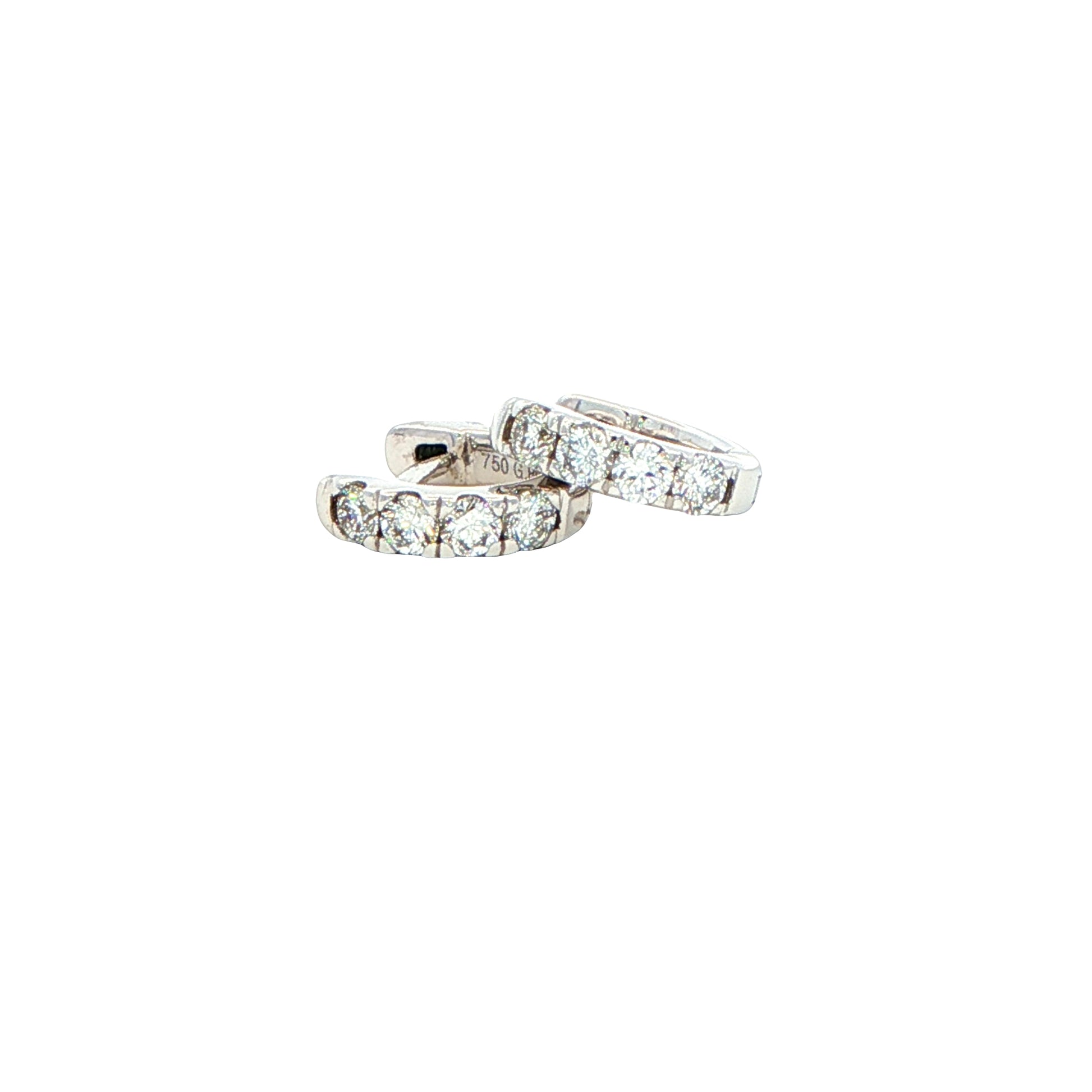 Round Brilliant Cut Diamond set Hoop earrings 8mm - 0.20cts Gardiner Brothers