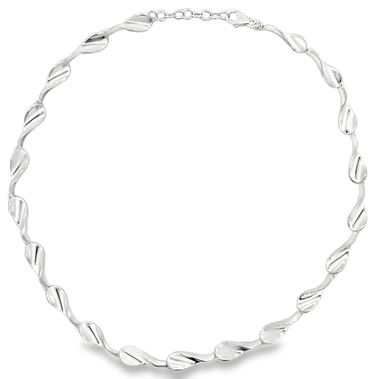 Silver Narrow Blade Link Necklet Gardiner Brothers