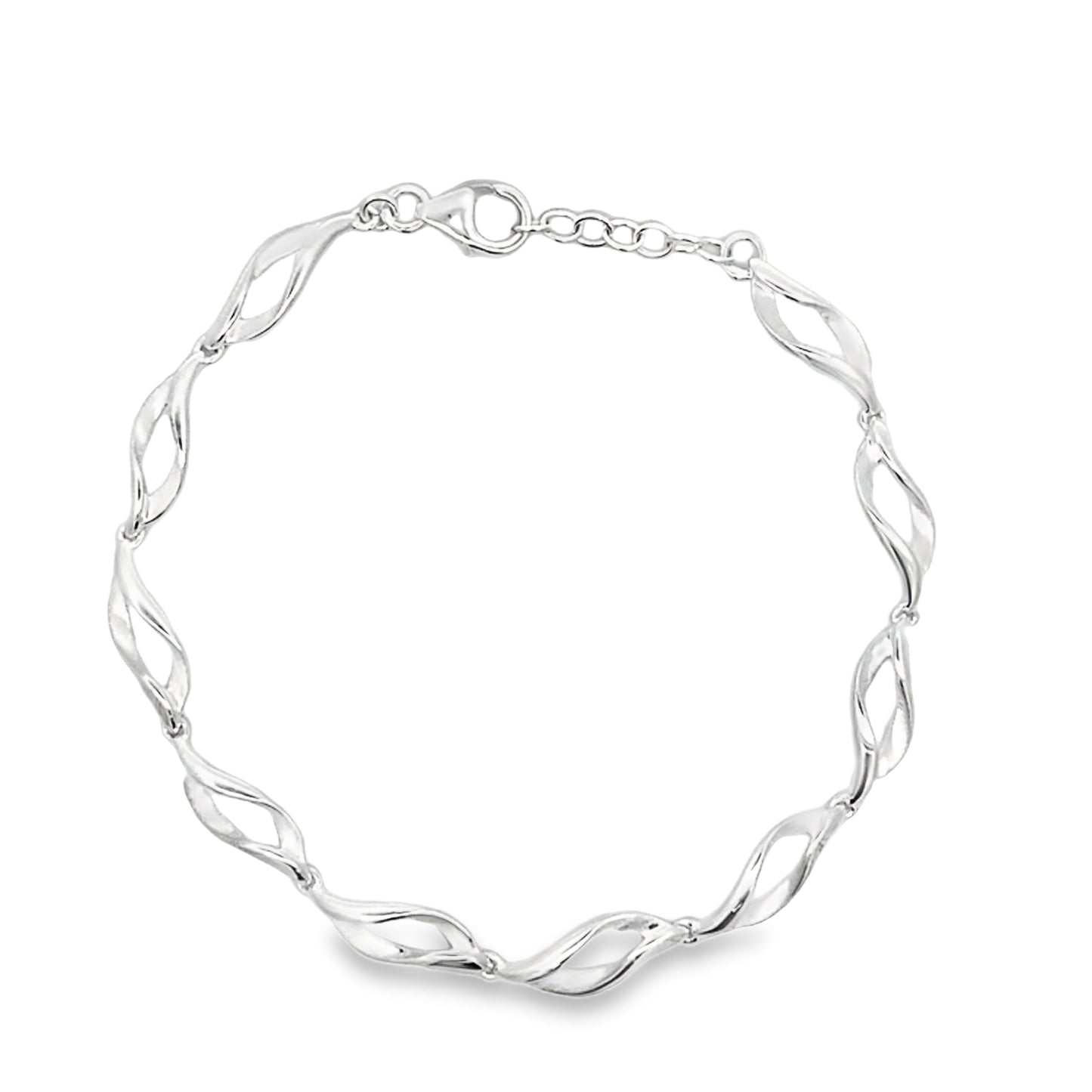 Silver Open Wavy Link Bracelet Gardiner Brothers