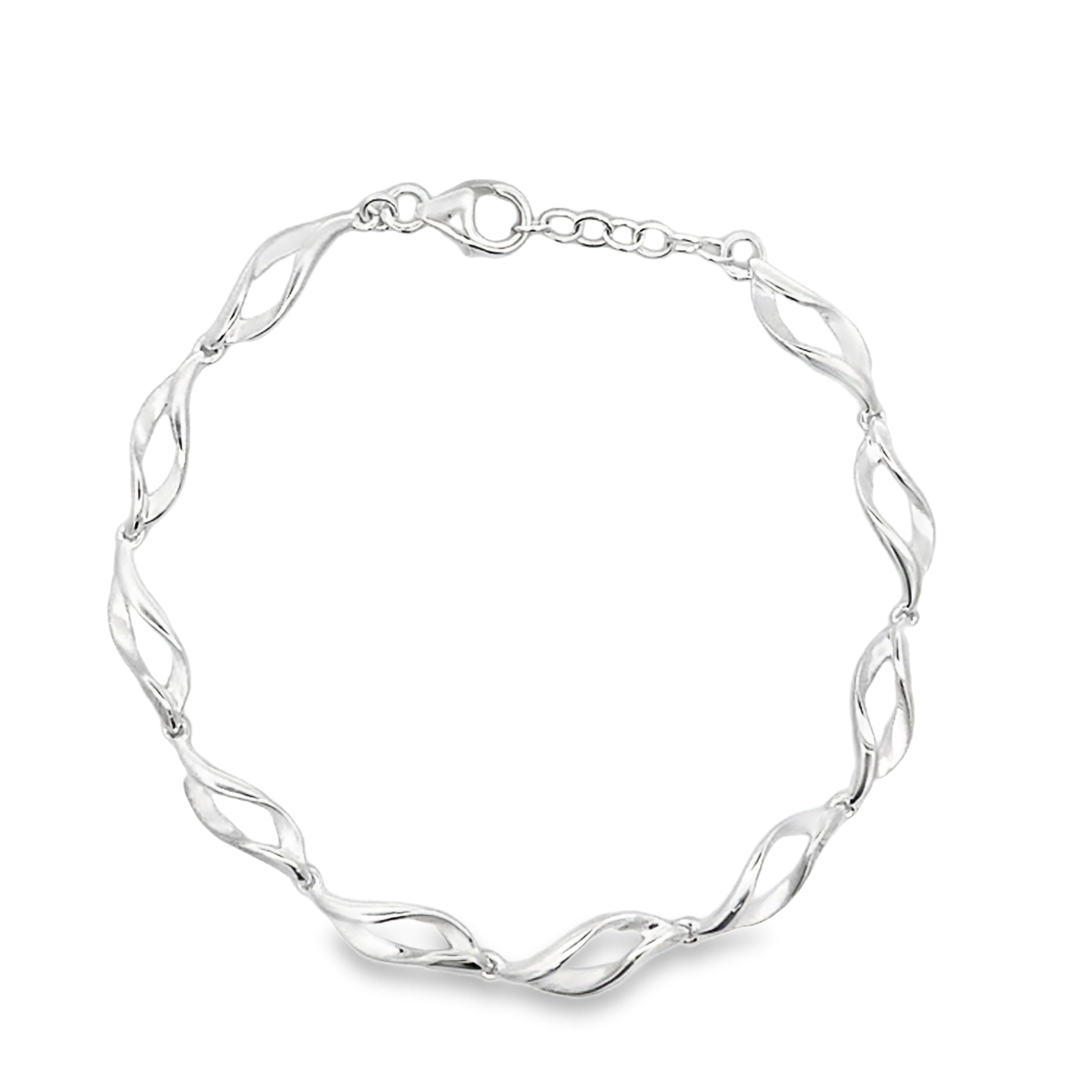 Silver Open Wavy Link Bracelet Gardiner Brothers