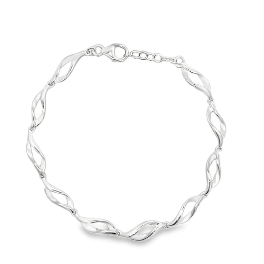 Silver Open Wavy Link Bracelet Gardiner Brothers