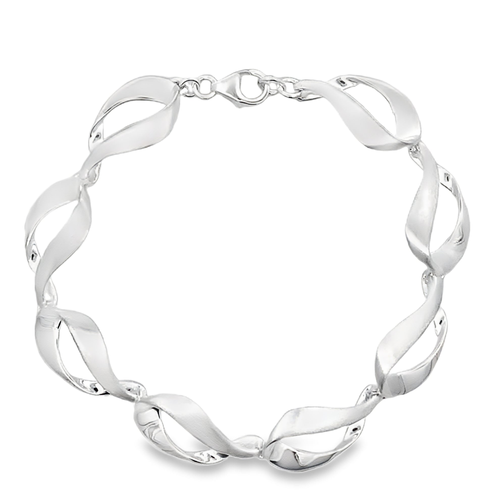 Silver Open Pear Shape Link Bracelet Gardiner Brothers