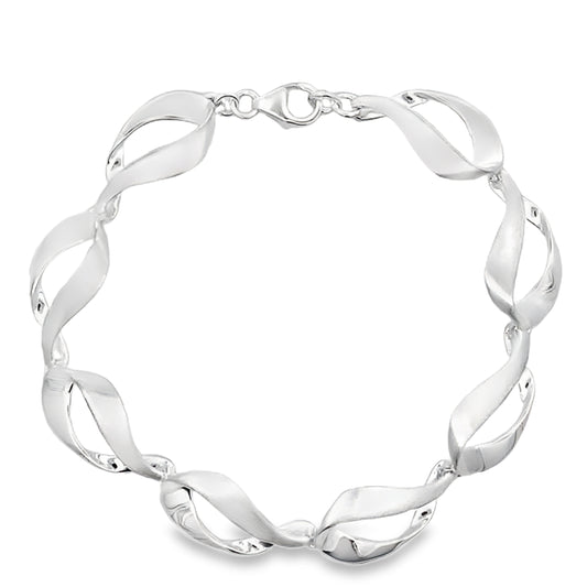 Silver Open Pear Shape Link Bracelet Gardiner Brothers