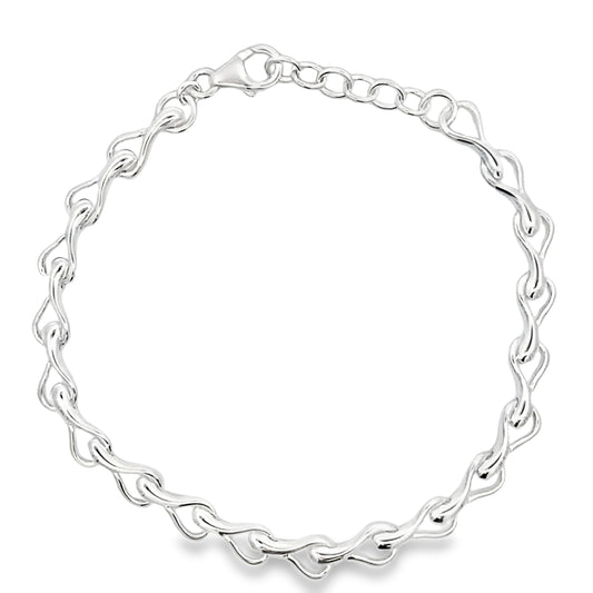 Silver Slim TearDrop Link Bracelet Gardiner Brothers