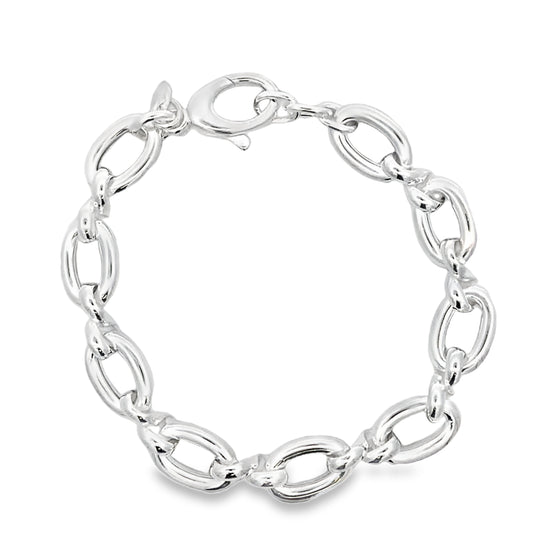 Silver Oval and 'Figure of 8' Link Bracelet Gardiner Brothers