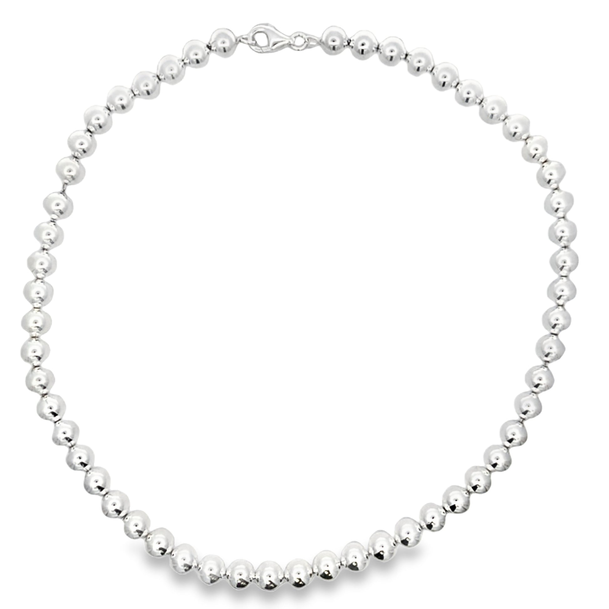 Silver 8mm Bead Necklet Gardiner Brothers