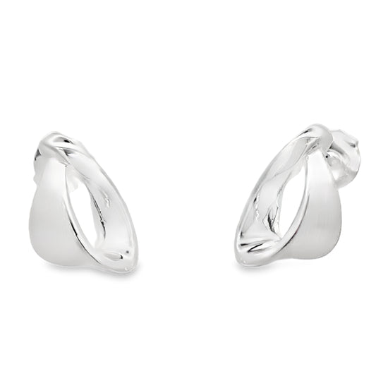 Silver Fancy Ribbon Style Earrings Gardiner Brothers