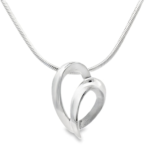 Silver Fancy Heart Shaped Pendant Gardiner Brothers
