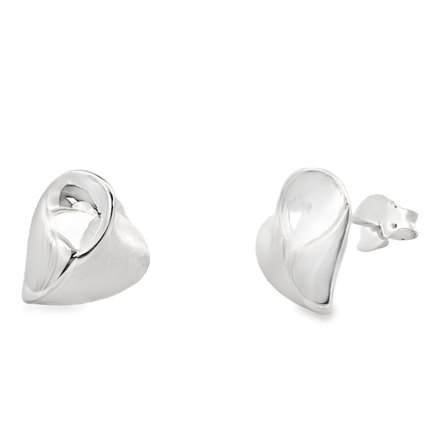 Silver Large Heart Shaped Earrings Gardiner Brothers