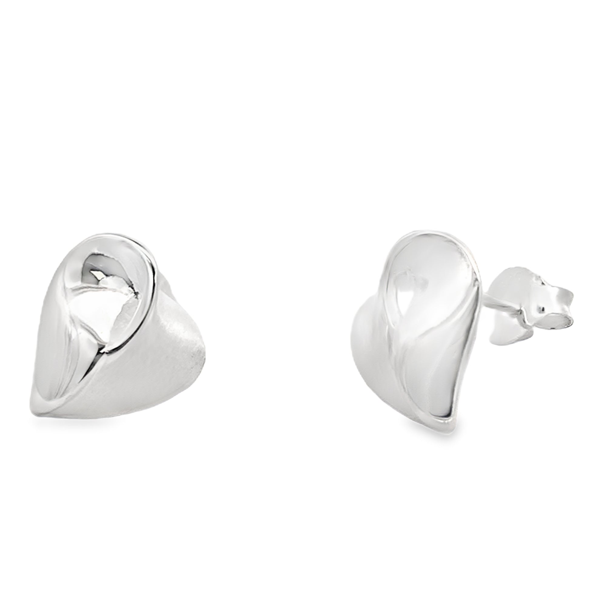 Silver Large Heart Shaped Earrings Gardiner Brothers