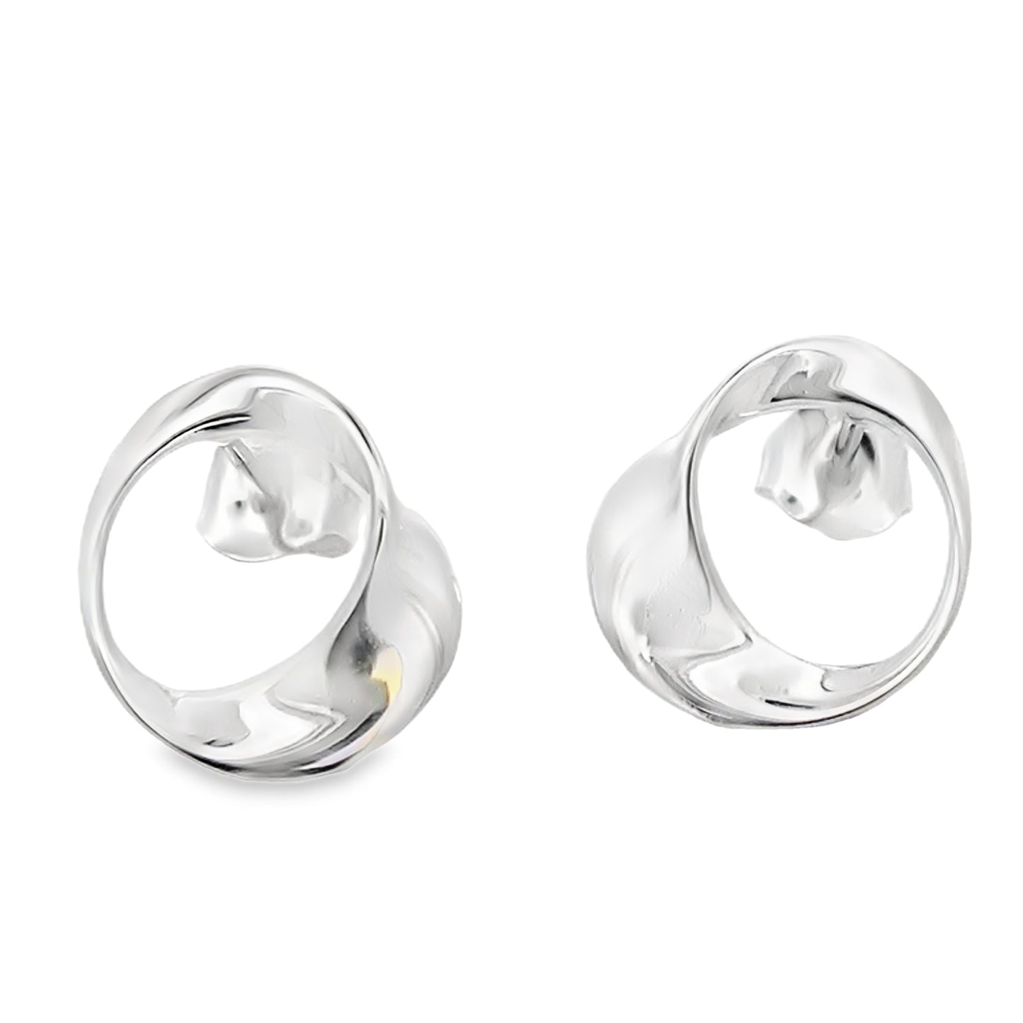 Silver Twisted Cushion Shaped Earrings Gardiner Brothers