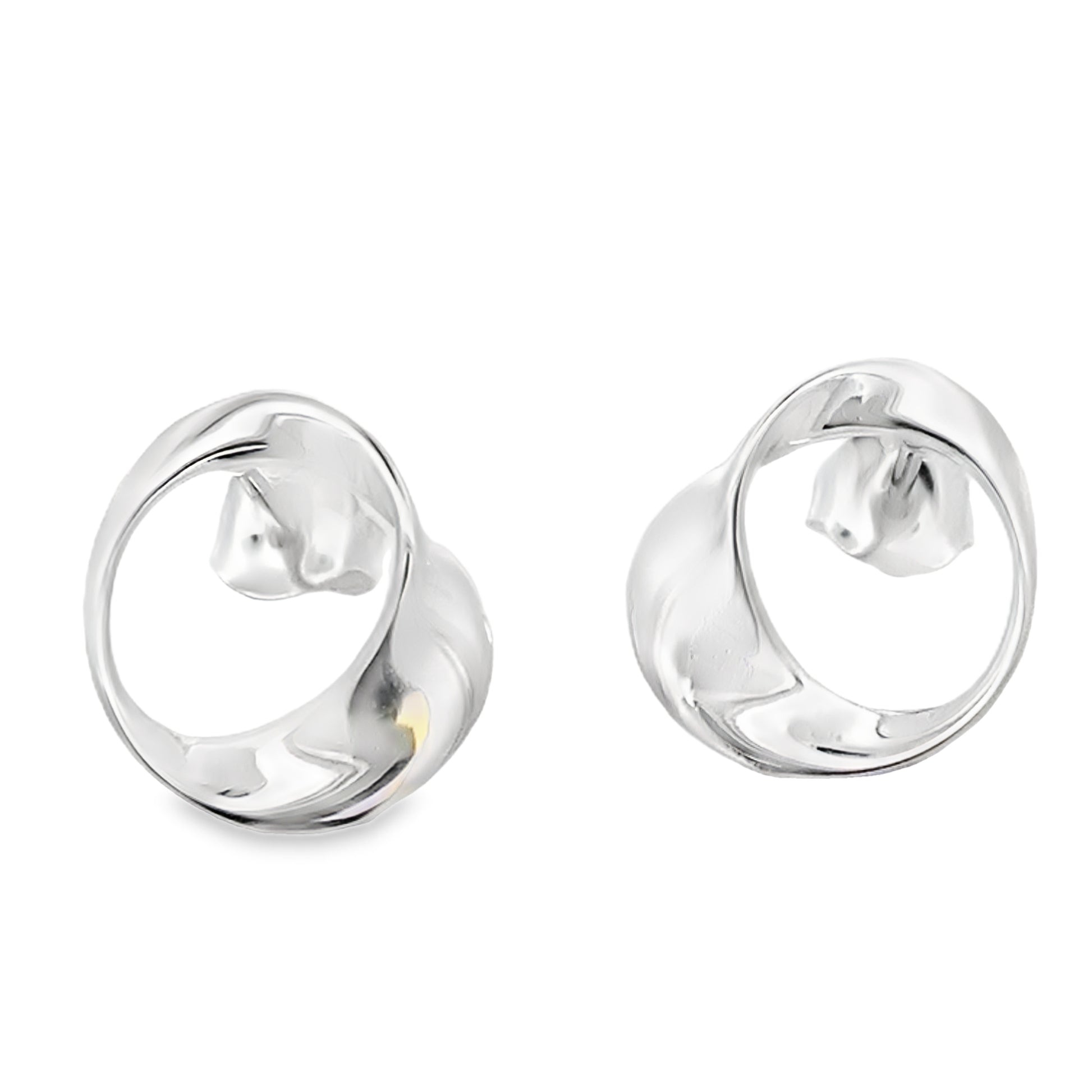 Silver Twisted Cushion Shaped Earrings Gardiner Brothers