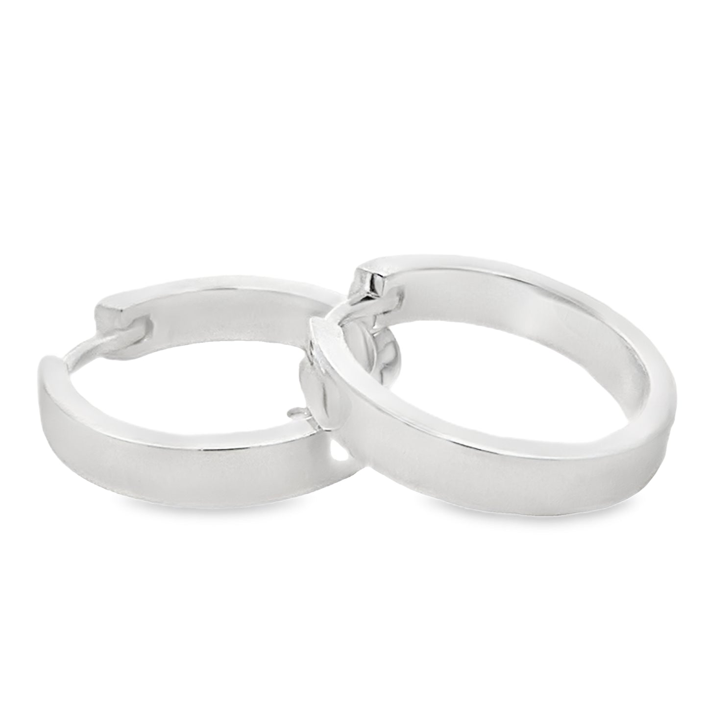 Silver 20mm Flat Square Profile Hoop Earrings Gardiner Brothers