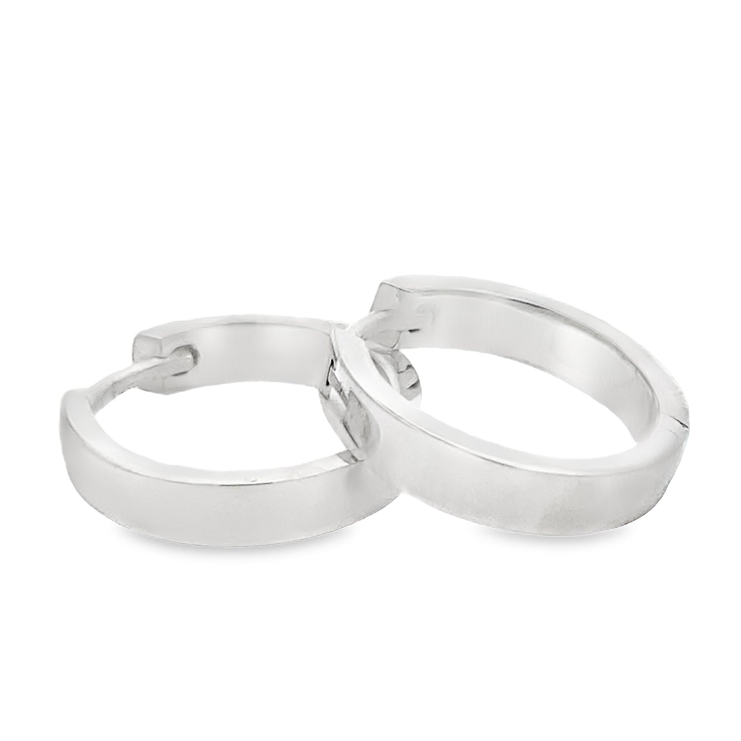 Silver 18mm Flat Square Profile Hoop Earrings Gardiner Brothers