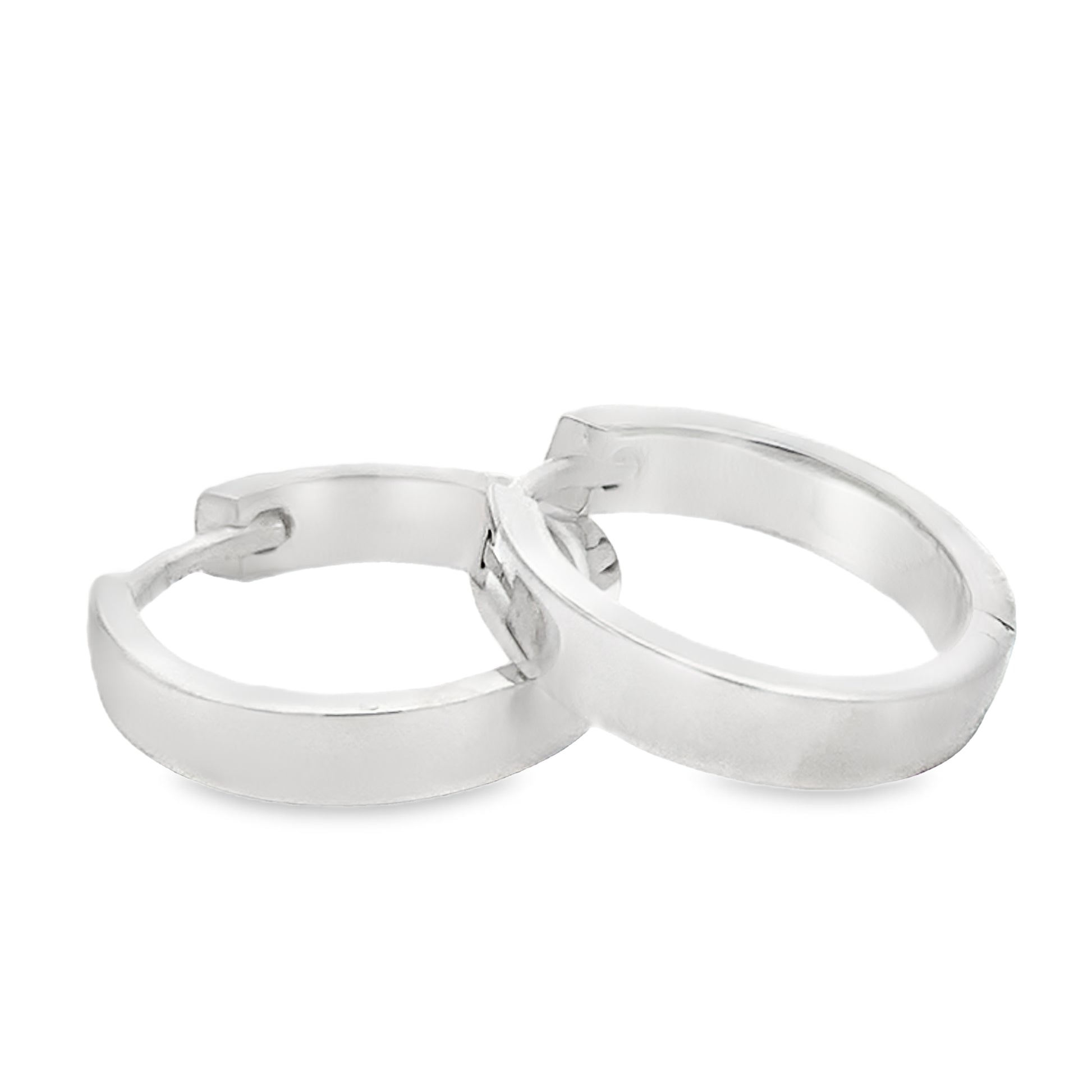 Silver 18mm Flat Square Profile Hoop Earrings Gardiner Brothers